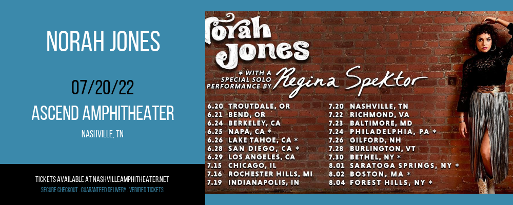 Norah Jones at Ascend Amphitheater tickets Norah Jones at Ascend Amphitheater